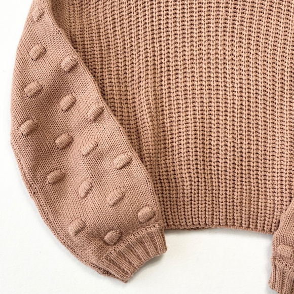 Jessica Simpson Women's Bubble Sleeve Sweater Mauve Size Large Cozy - Picture 3 of 6